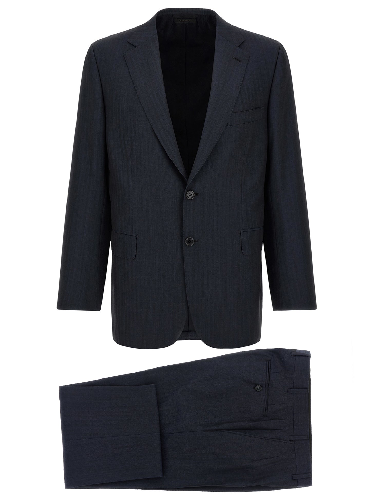 Pant Suit by Brioni for men in wool navy presents a sublime silhouette, showcasing a sophisticated and a sublime straight that exemplifies modern elegance.