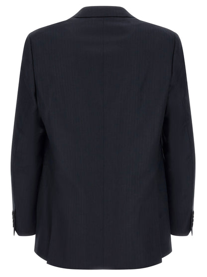 Pant Suit by Brioni for men in virgin wool blue presents a sublime silhouette, showcasing a sophisticated and a sublime straight that exemplifies modern elegance.