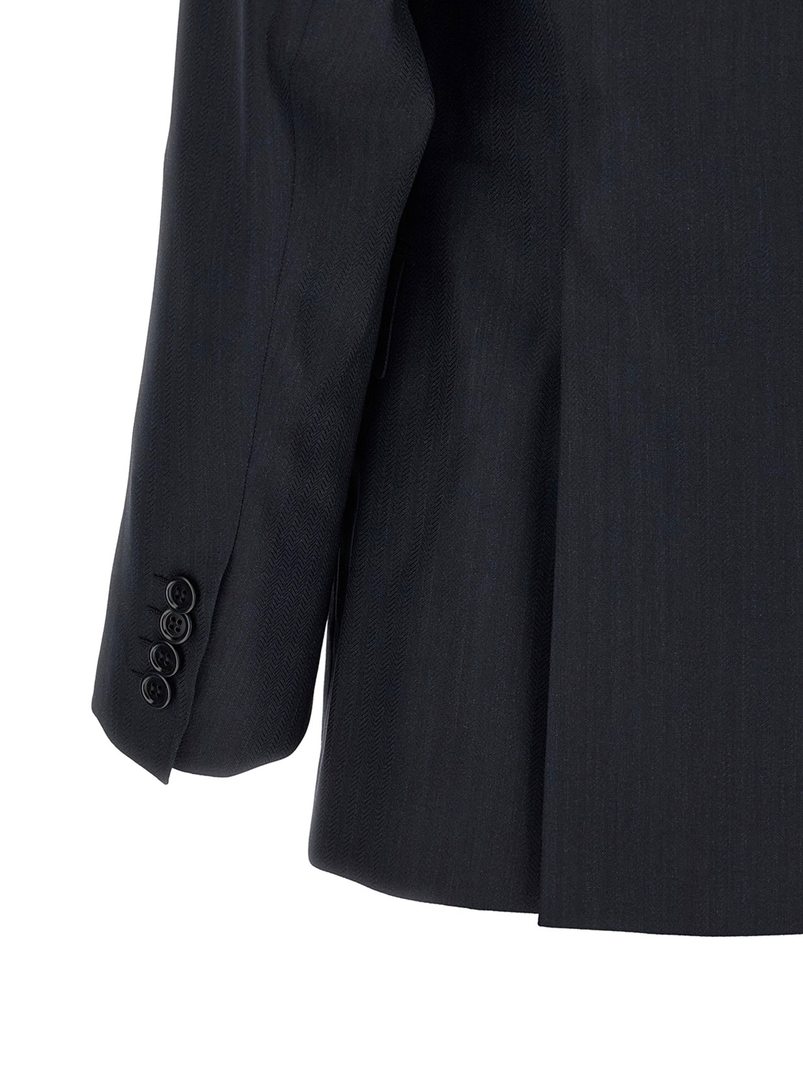 Pant Suit by Brioni for men in virgin wool blue showcases a sartorial silhouette, artfully detailed with a sophisticated and a sartorial straight for a refined, high-fashion aesthetic.