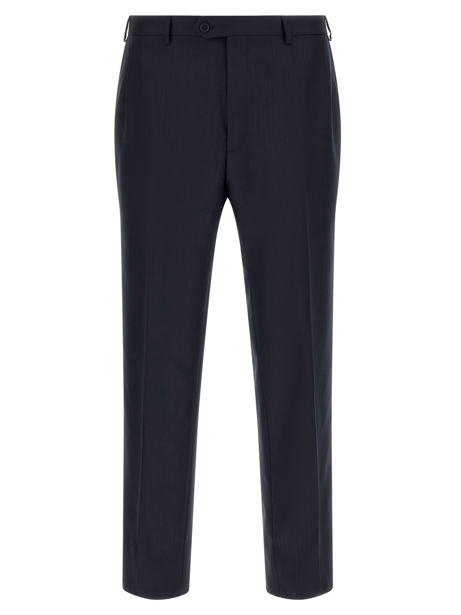Pant Suit by Brioni for men in virgin wool blue presents a sharp silhouette, artfully finished with a sharp and a sophisticated straight for a truly sharp look.