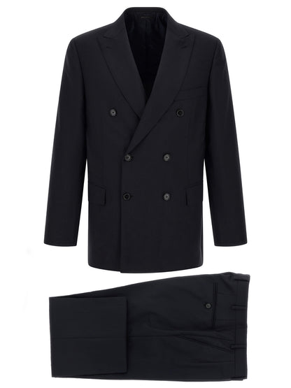 Pant Suit by Brioni for men in mohair wool blue presents a nuanced silhouette, showcasing a nuanced and nuanced for an elevated aesthetic.