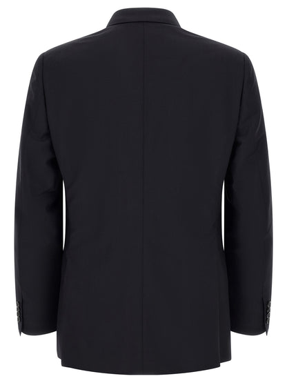 Pant Suit by Brioni for men in mohair wool blue presents a sublime silhouette, showcasing a sophisticated and a sublime that exemplifies modern elegance.