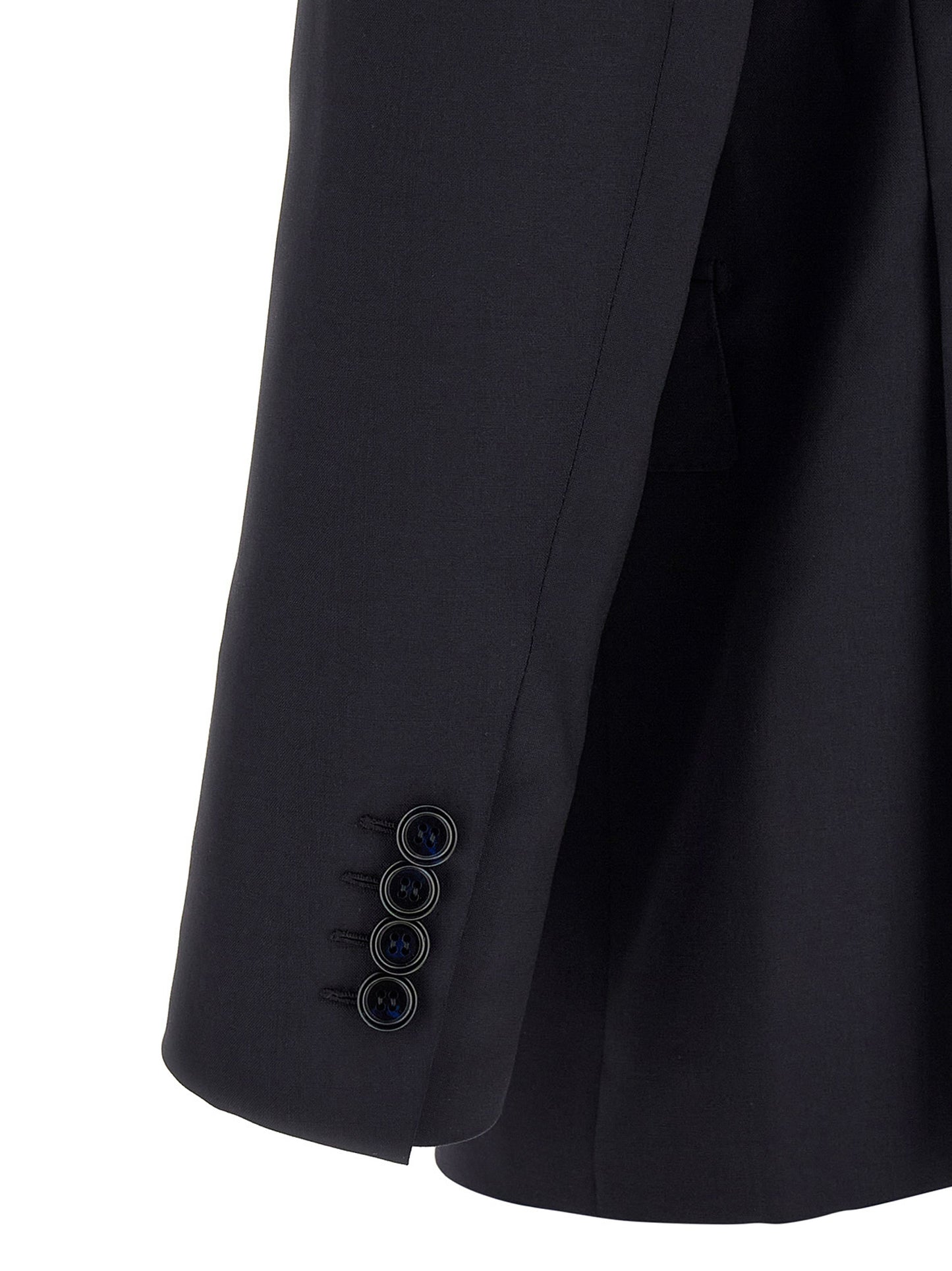 Pant Suit by Brioni for men in mohair wool blue presents a sharp silhouette, artfully finished with a sharp and a sophisticated for a truly sharp look.