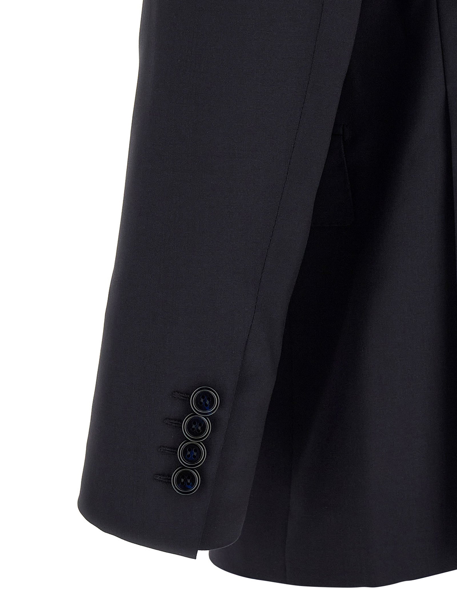 Pant Suit by Brioni for men in mohair wool blue presents a sharp silhouette, artfully finished with a sharp and a sophisticated for a truly sharp look.