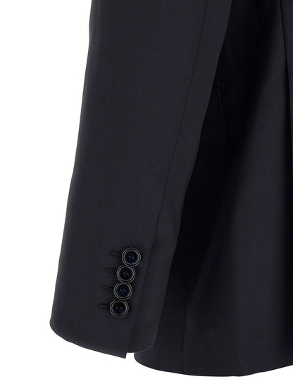 Pant Suit by Brioni for men in mohair wool blue presents a sharp silhouette, artfully finished with a sharp and a sophisticated for a truly sharp look.