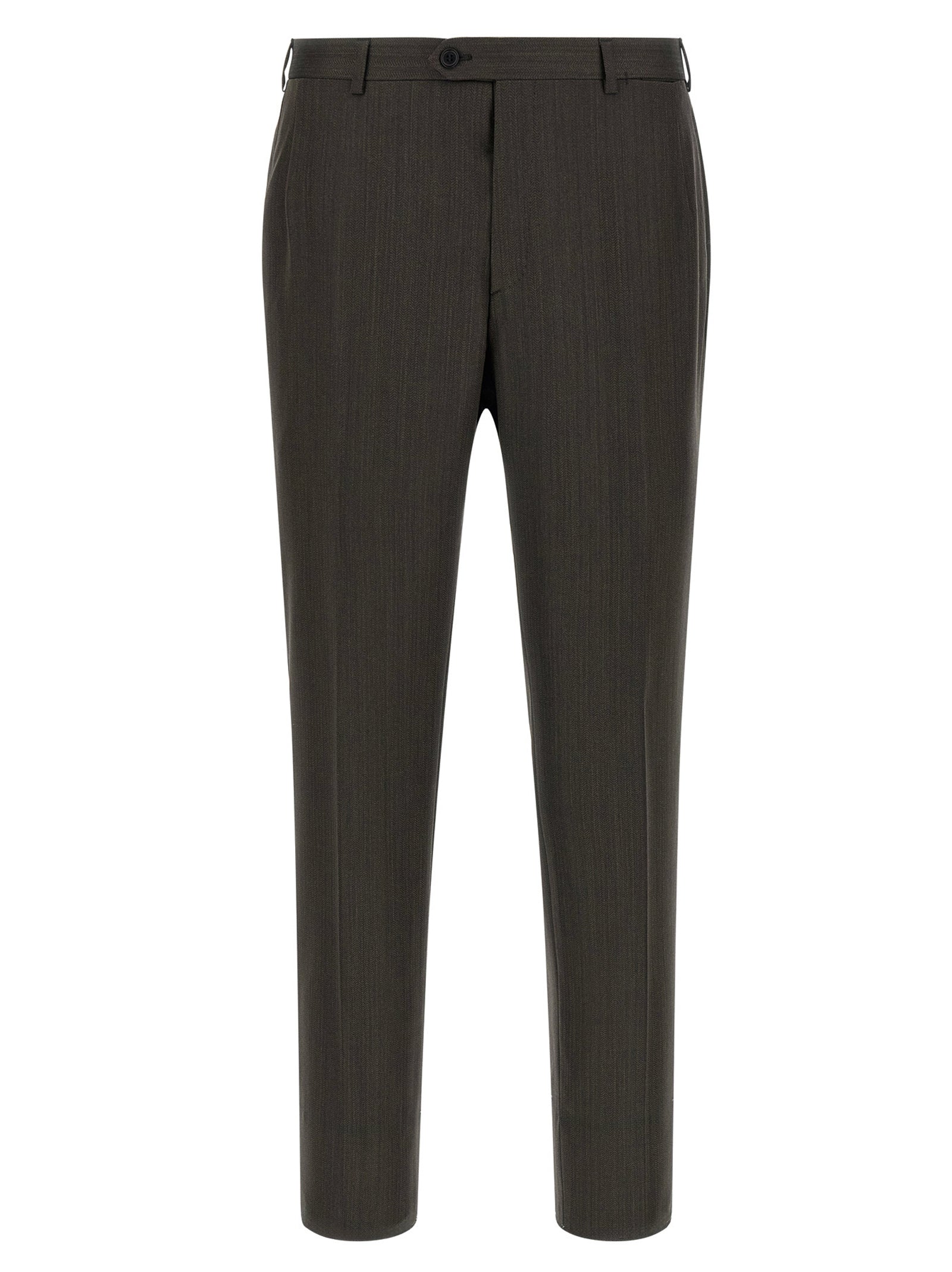 Pant Suit by Brioni for men in wool brown features a tailored silhouette, showcasing a sophisticated and tailored for a refined, professional look.