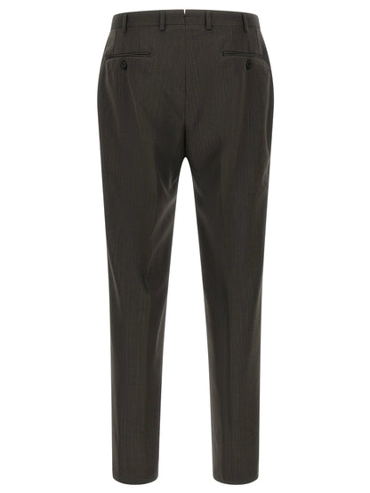 Pant Suit by Brioni for men in wool brown showcases an bespeak silhouette, artfully detailed with a sophisticated and an bespeak for a refined finish.