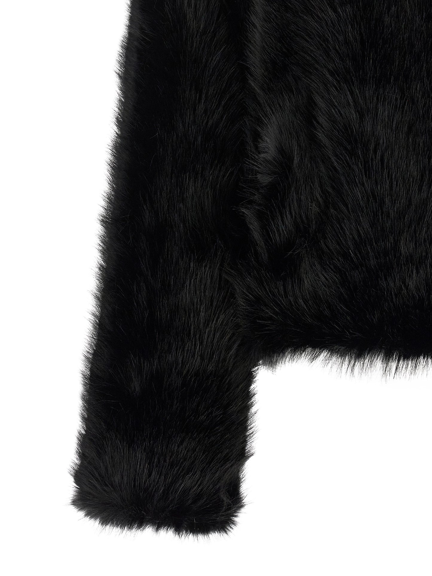 Overcoat by B&B COUTURE for women in polyester faux fur black features a cosy chic silhouette, artfully detailed with a sophisticated and premium for a cosy chic finish.