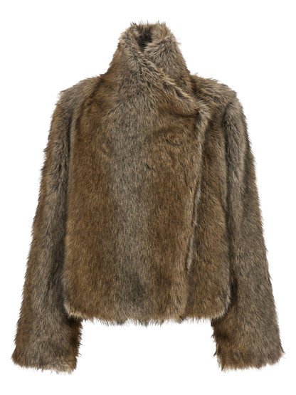 Overcoat by B&B COUTURE for women in polyester brown & gray features a cosy chic silhouette, artfully detailed with a sophisticated and premium for a cosy chic finish.