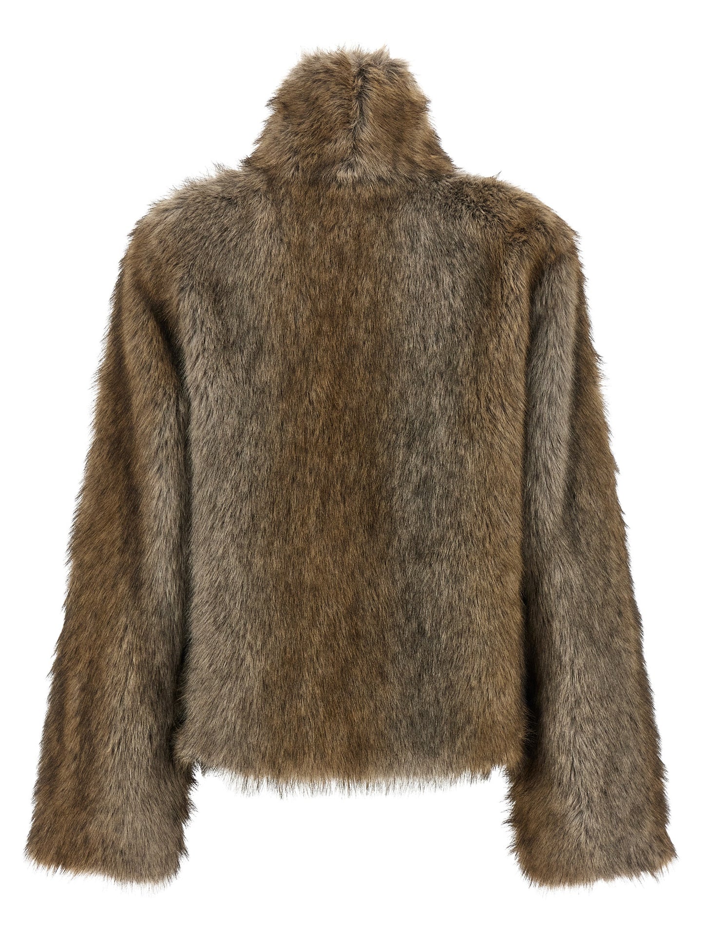 Overcoat by B&B COUTURE for women in polyester brown & gray features a contemporary silhouette showcasing a contemporary and refined for a sophisticated finish.