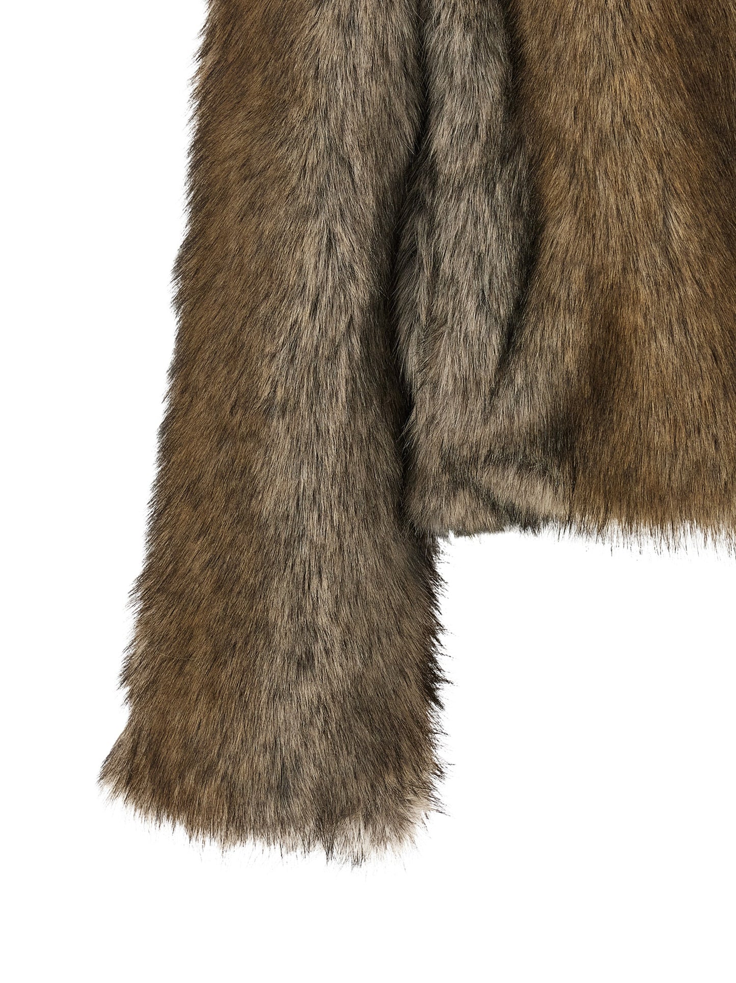 Overcoat by B&B COUTURE for women in polyester brown & gray features an voluminous silhouette, showcasing distinct and a voluminous for a truly voluminous aesthetic.