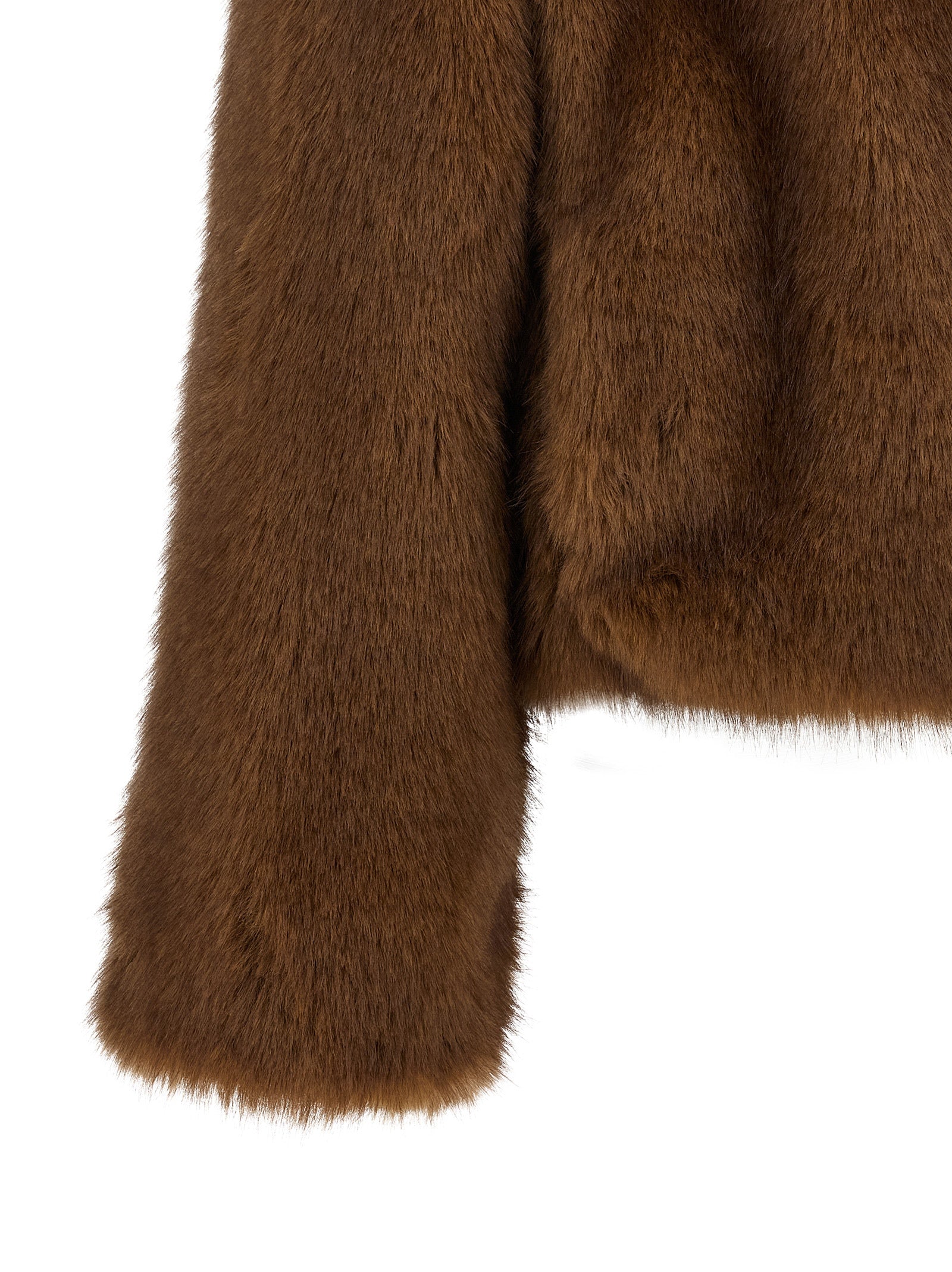 Overcoat by B&B COUTURE for women in polyester faux fur brown features a cosy chic silhouette, artfully detailed with a sophisticated and premium for a cosy chic finish.