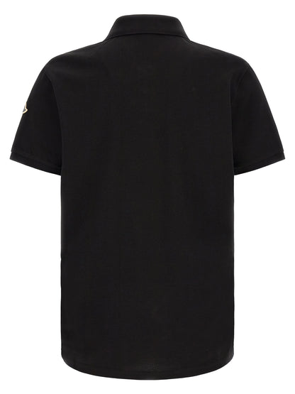 Polo Shirt by Moncler for men in cotton felt black features a eye catching silhouette, showcasing a refined and for a eye catching finish.