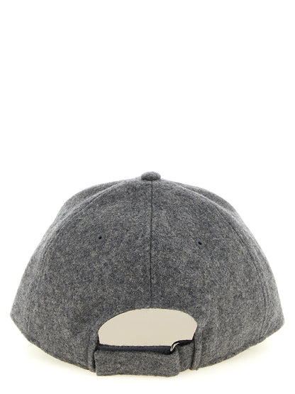 Baseball Cap by Ballantyne for men in wool gray & monogram presents a statuesque silhouette, artfully capturing the essence of the statuesque Wool Baseball Cap design for a sophisticated look.