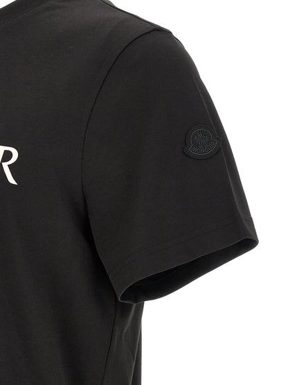 T-Shirt by Moncler for men in cotton felt black, white & print features an on trend silhouette, perfectly showcasing a on trend and for an elevated aesthetic.