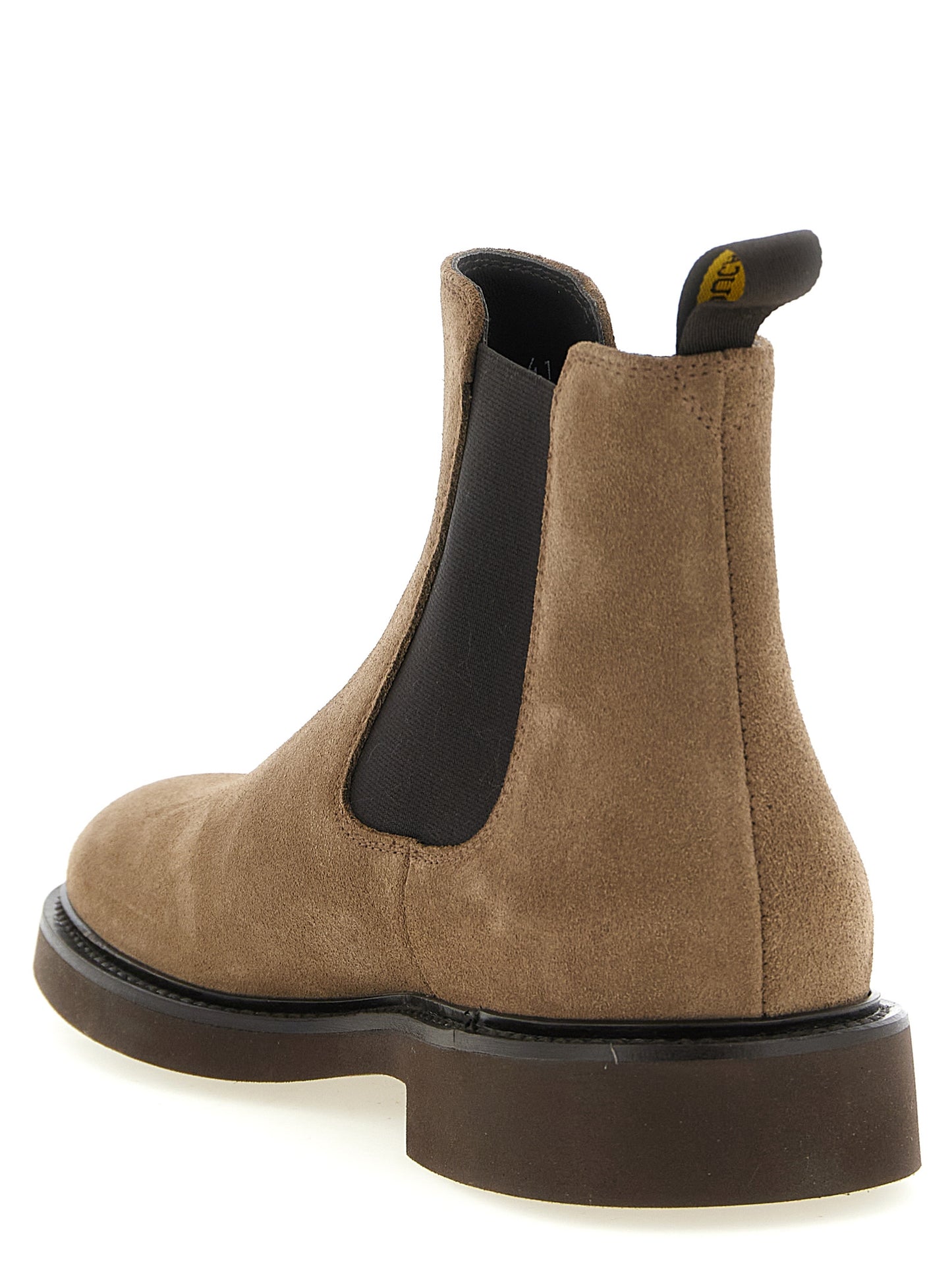 Flat Ankle Boots by Doucal's for men in suede lamb leather beige showcases a impeccable silhouette as Men's Suede Lamb Leather Flat Ankle Boots, artfully defined by a impeccable flat and a impeccable round toe style.