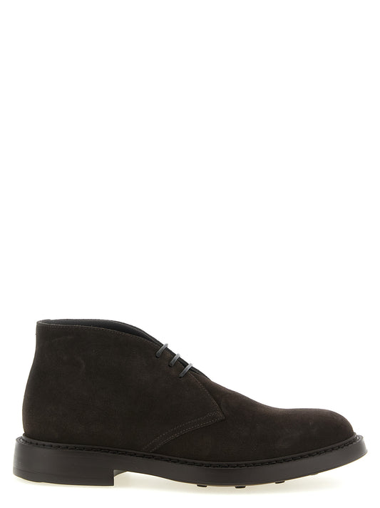 Ankle Chukka-Desert Boots by Doucal's for men in suede lamb leather brown showcases a impeccable silhouette as Men's Suede Lamb Leather Ankle Chukka-Desert Boots, artfully defined by a impeccable and a impeccable .