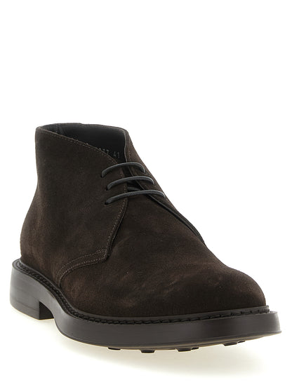 Ankle Chukka-Desert Boots by Doucal's for men in suede lamb leather brown showcases a ergonomic silhouette from the Men's Suede Lamb Leather Ankle Chukka-Desert Boots collection, featuring a ergonomic and a ergonomic .