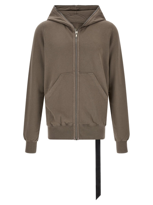 Sweatshirt Hoodie by DRKSHDW for men in cotton black, gray & silver features an avant-garde silhouette, showcasing a sophisticated hooded split neckline and detail for a truly avant-garde finish.