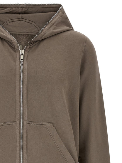 Sweatshirt Hoodie by DRKSHDW for men in cotton black, gray & silver features an dramatic silhouette, showcasing a sophisticated hooded split neckline and dramatic for a refined, modern aesthetic.