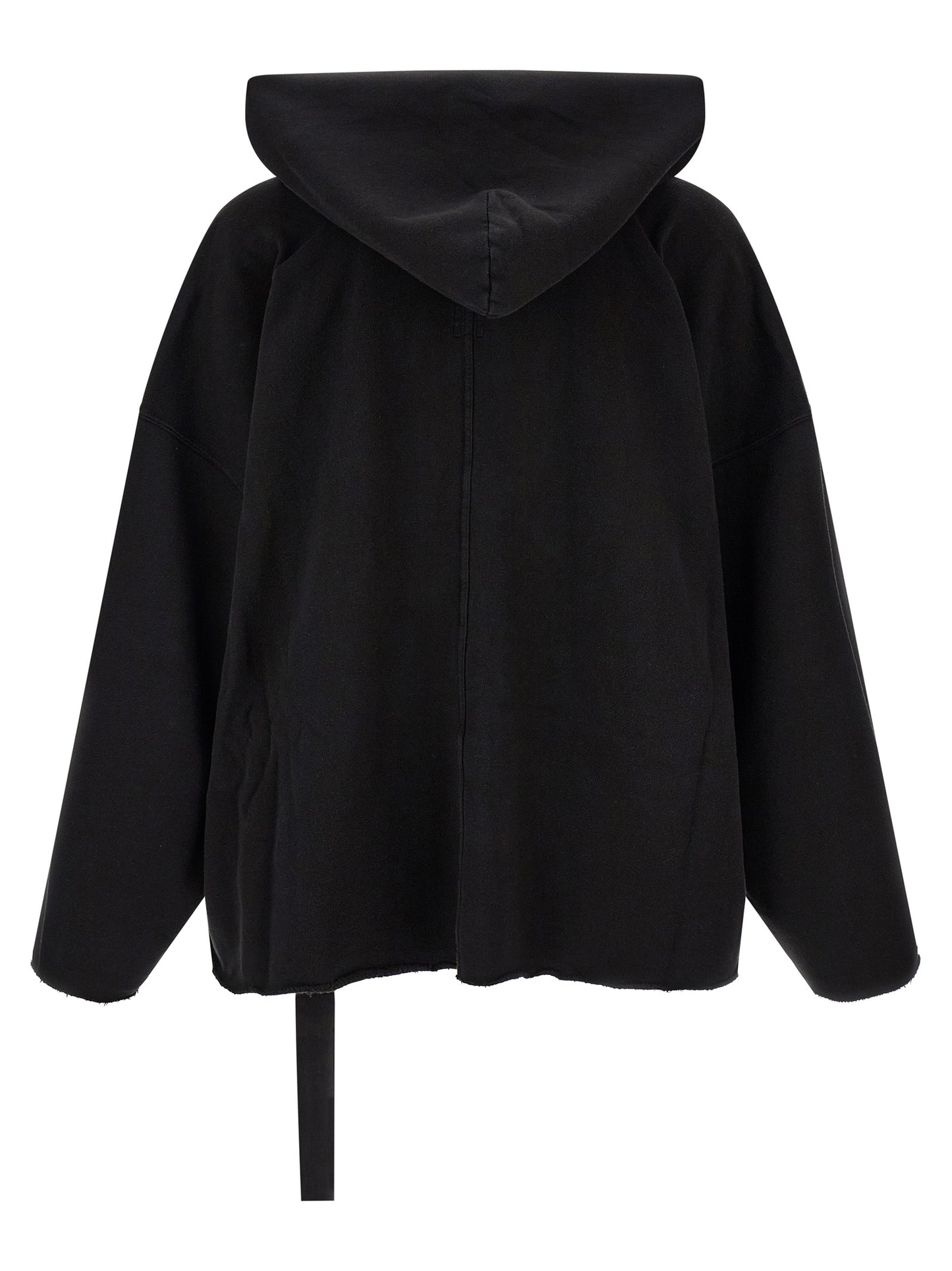 Sweatshirt Hoodie by DRKSHDW for men in organic cotton black features a edgy silhouette, detailed with a edgy v-neck hooded neckline and for a refined finish.