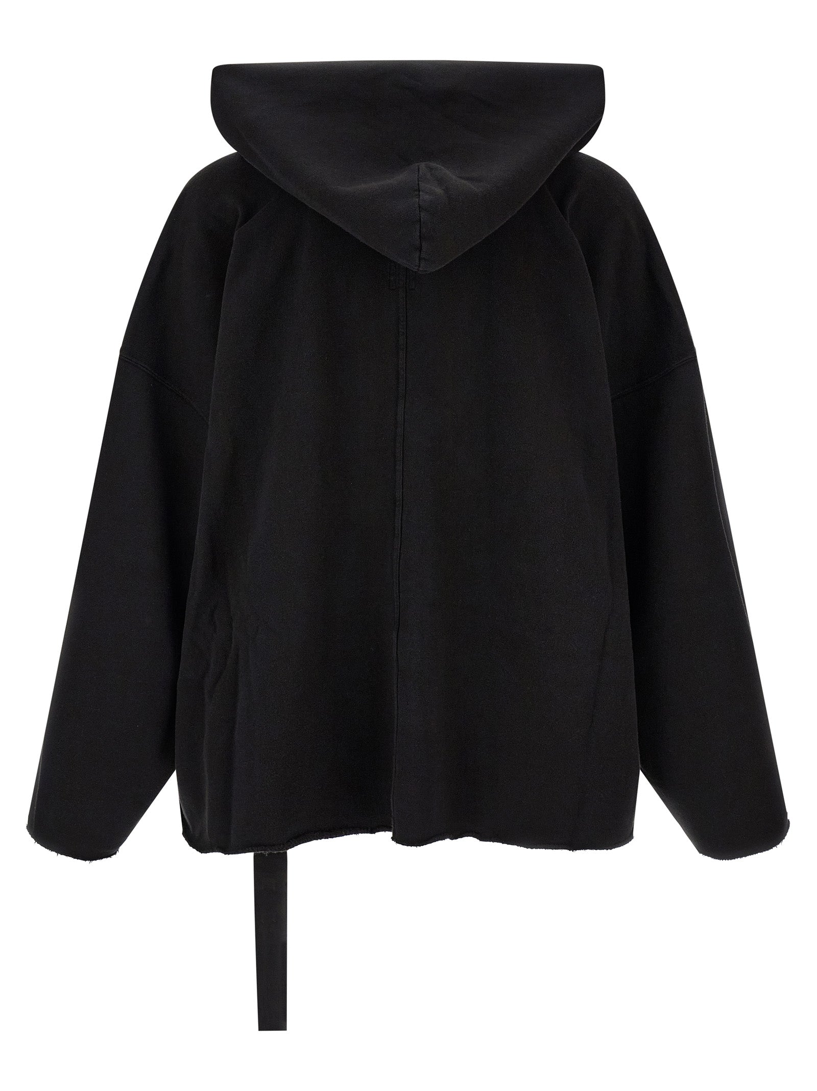 Sweatshirt Hoodie by DRKSHDW for men in organic cotton black features a edgy silhouette, detailed with a edgy v-neck hooded neckline and for a refined finish.