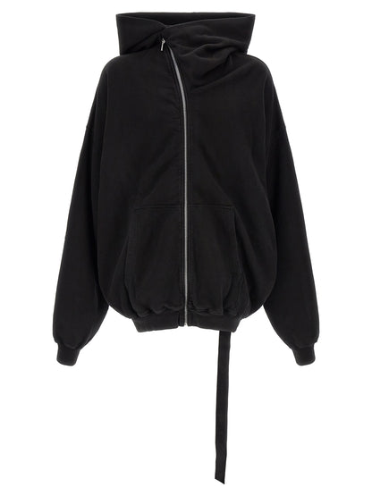 Sweatshirt Hoodie by DRKSHDW for men in organic cotton black & signature showcases a city-ready silhouette, artfully detailed with a signature hooded neckline and for a city-ready finish.