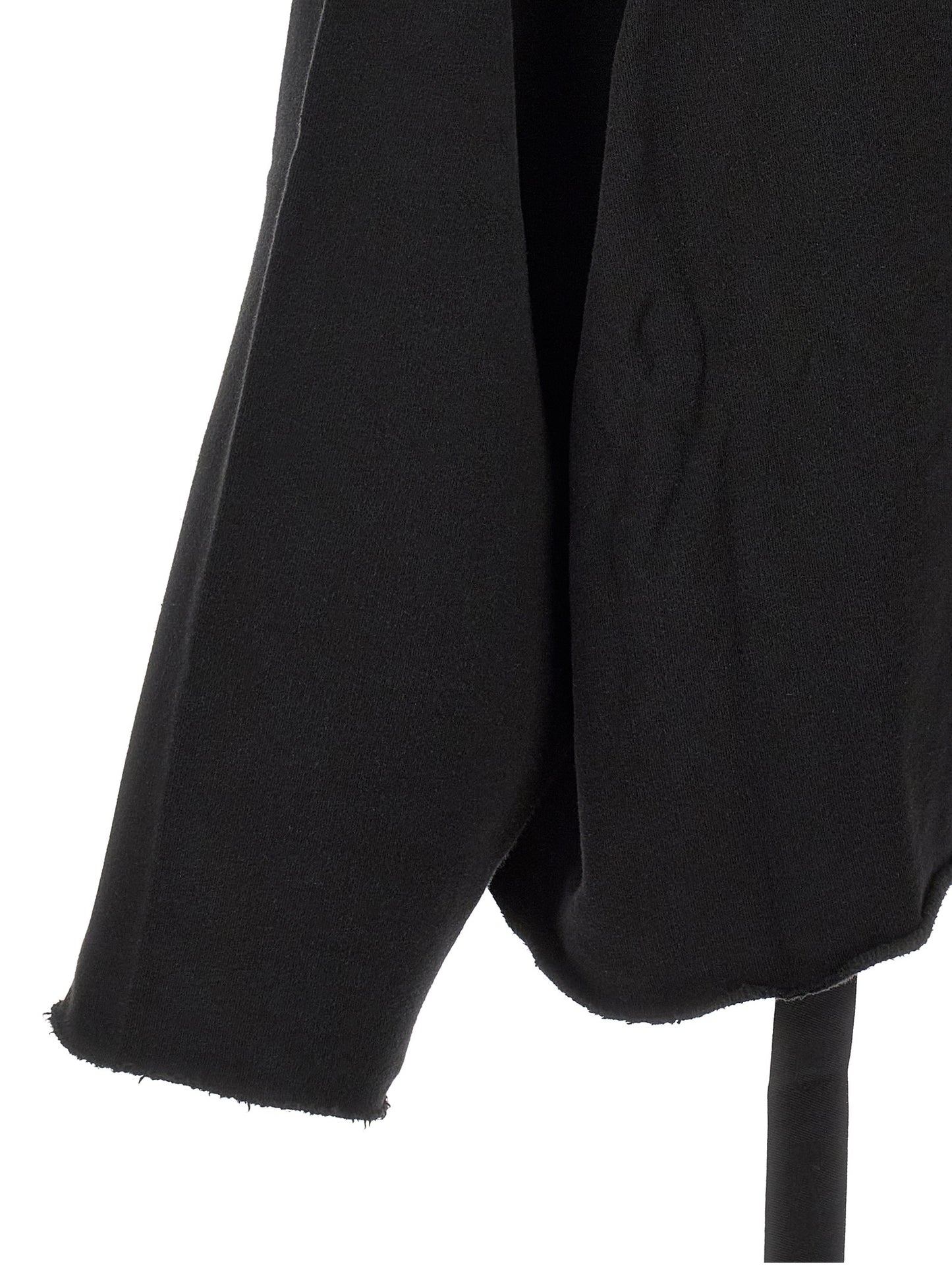 Sweatshirt Hoodie by DRKSHDW for men in organic cotton black features an dramatic silhouette, showcasing a sophisticated and dramatic for a refined, modern aesthetic.