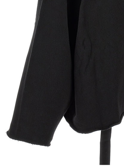 Sweatshirt Hoodie by DRKSHDW for men in organic cotton black features an dramatic silhouette, showcasing a sophisticated and dramatic for a refined, modern aesthetic.