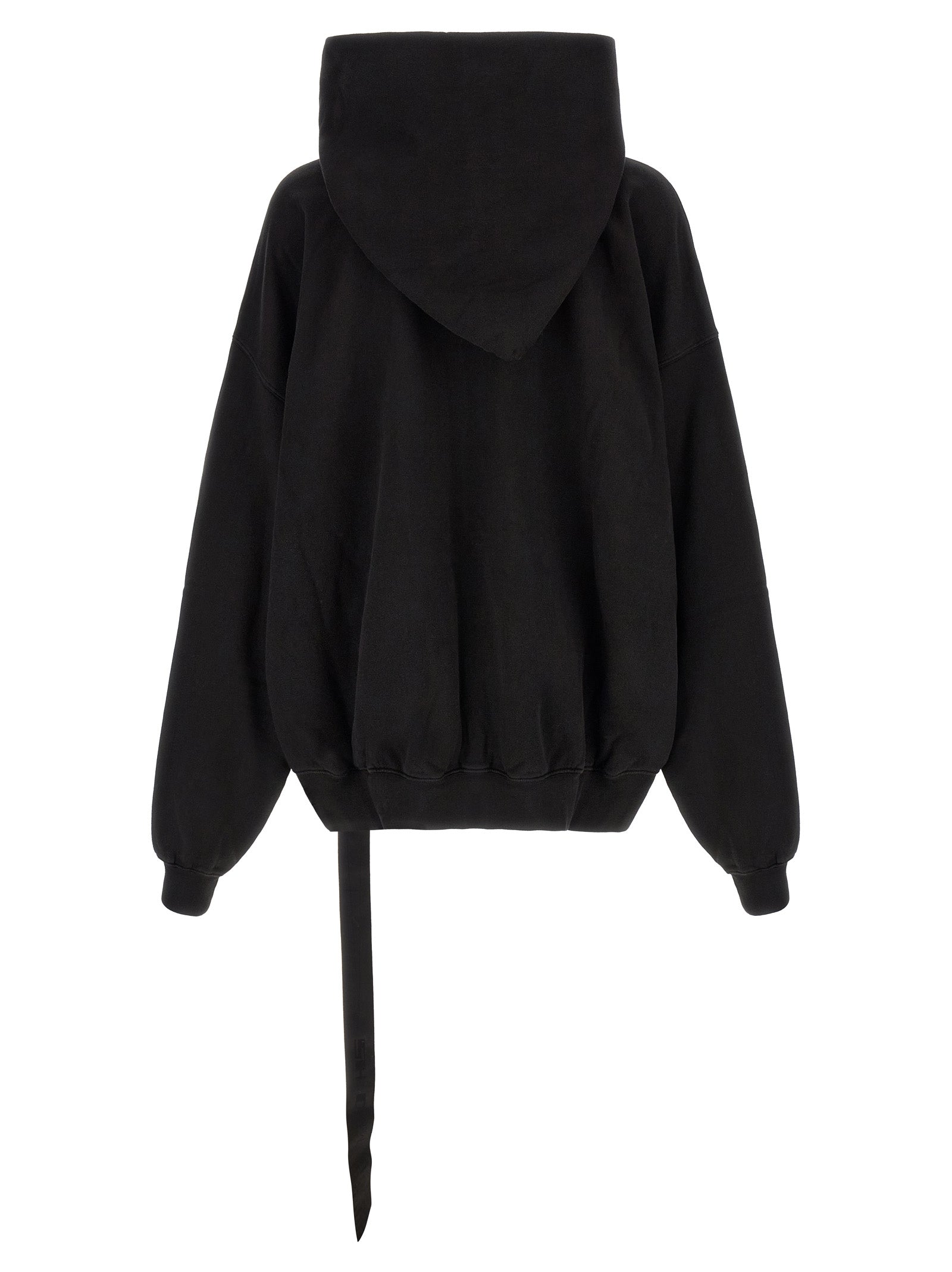 Sweatshirt Hoodie by DRKSHDW for men in organic cotton black & signature features an luminous silhouette, showcasing a sophisticated hooded neckline and for a truly luminous look.