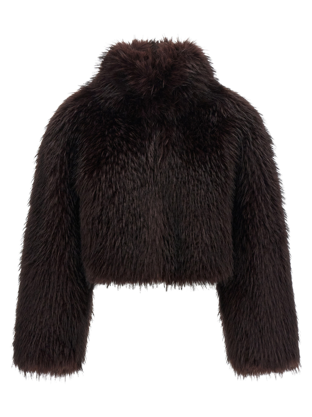 Overcoat by PINKO for women in polyester viscose & silver fox fur purple & silver showcases a enveloping silhouette, detailed with distinctive and a enveloping wrap high-neck neckline.
