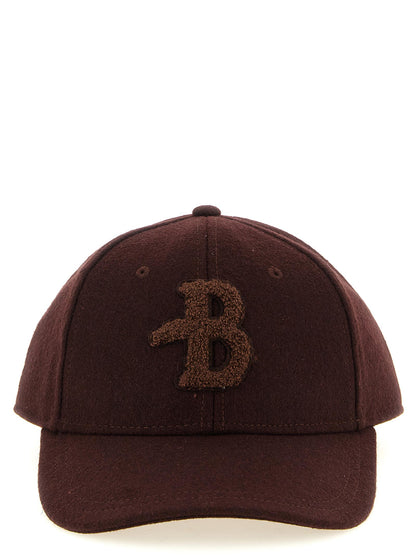 Baseball Cap by Ballantyne for men in wool & polyester brown & monogram presents a statuesque silhouette, artfully capturing the essence of the statuesque Wool & Polyester Baseball Cap design for a sophisticated look.