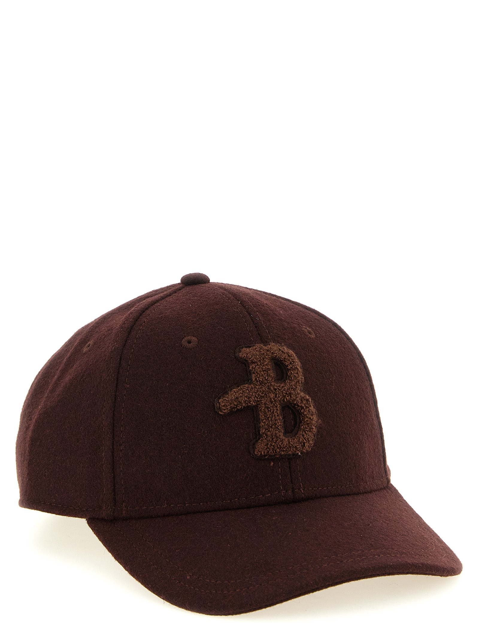 Baseball Cap by Ballantyne for men in wool & polyester brown & monogram features a distinguished silhouette, showcasing the distinguished design of the Wool & Polyester Baseball Cap for a sophisticated, elevated look.