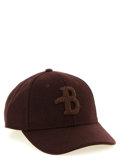 Baseball Cap by Ballantyne for men in wool & polyester brown & monogram features a distinguished silhouette, showcasing the distinguished design of the Wool & Polyester Baseball Cap for a sophisticated, elevated look.