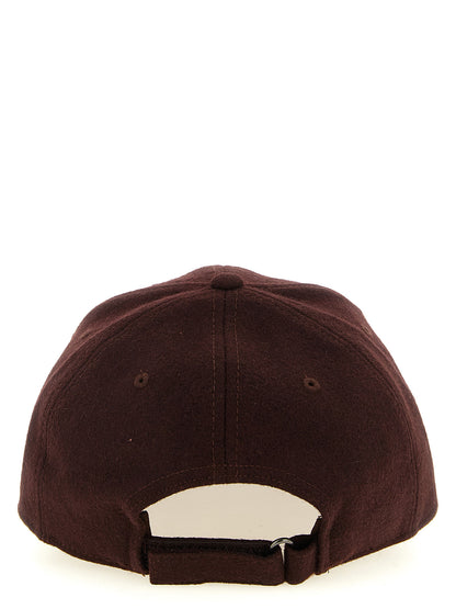 Baseball Cap by Ballantyne for men in wool & polyester brown & monogram presents a statuesque silhouette, artfully capturing the essence of the statuesque Wool & Polyester Baseball Cap design for a sophisticated look.