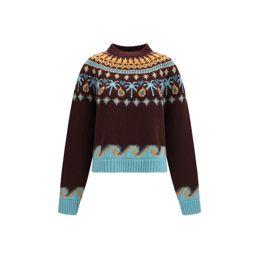 Sweatshirt by Alanui for women in wool bordeaux, patterned & jacquard features an magnificent silhouette, showcasing a sophisticated crew neckline and long-sleeve detail for a truly magnificent finish.