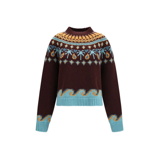 Sweatshirt by Alanui for women in wool bordeaux, patterned & jacquard features an magnificent silhouette, showcasing a sophisticated crew neckline and long-sleeve detail for a truly magnificent finish.