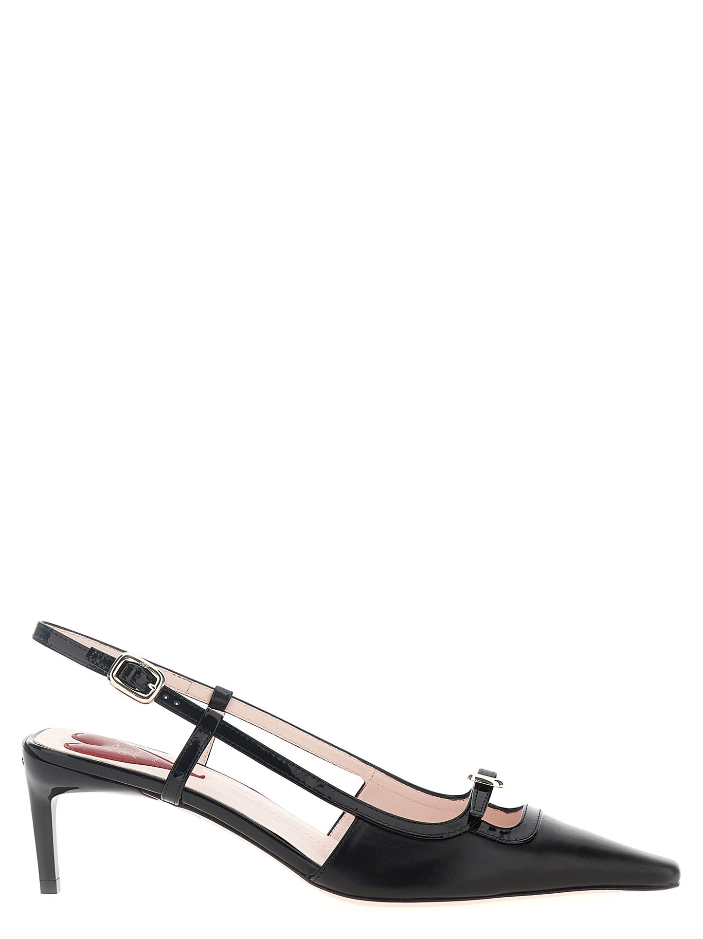 Mid-Heel Slingback Pumps Heels by Roger Vivier for women in bos taurus calfskin leather black features a effortlessly chic Viv Women's Bos Taurus Calfskin Leather Mid-Heel Slingback Pumps Heels design with a sophisticated mid-heel and elegant .
