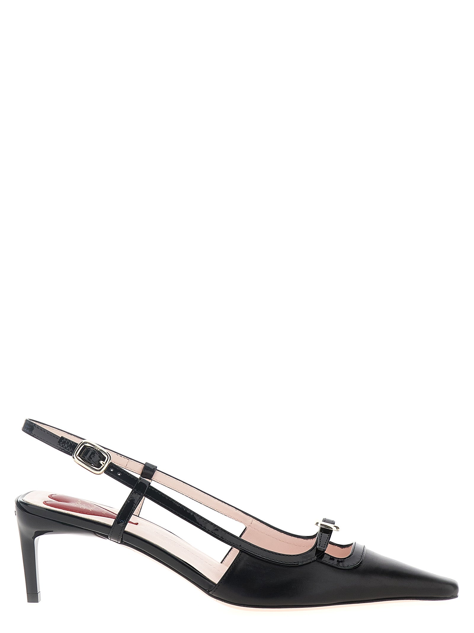 Mid-Heel Slingback Pumps Heels by Roger Vivier for women in bos taurus calfskin leather black features a effortlessly chic Viv Women's Bos Taurus Calfskin Leather Mid-Heel Slingback Pumps Heels design with a sophisticated mid-heel and elegant .