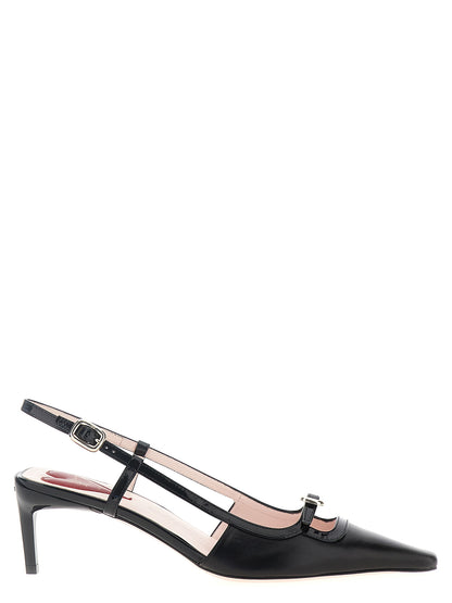 Mid-Heel Slingback Pumps Heels by Roger Vivier for women in bos taurus calfskin leather black features a effortlessly chic Viv Women's Bos Taurus Calfskin Leather Mid-Heel Slingback Pumps Heels design with a sophisticated mid-heel and elegant .