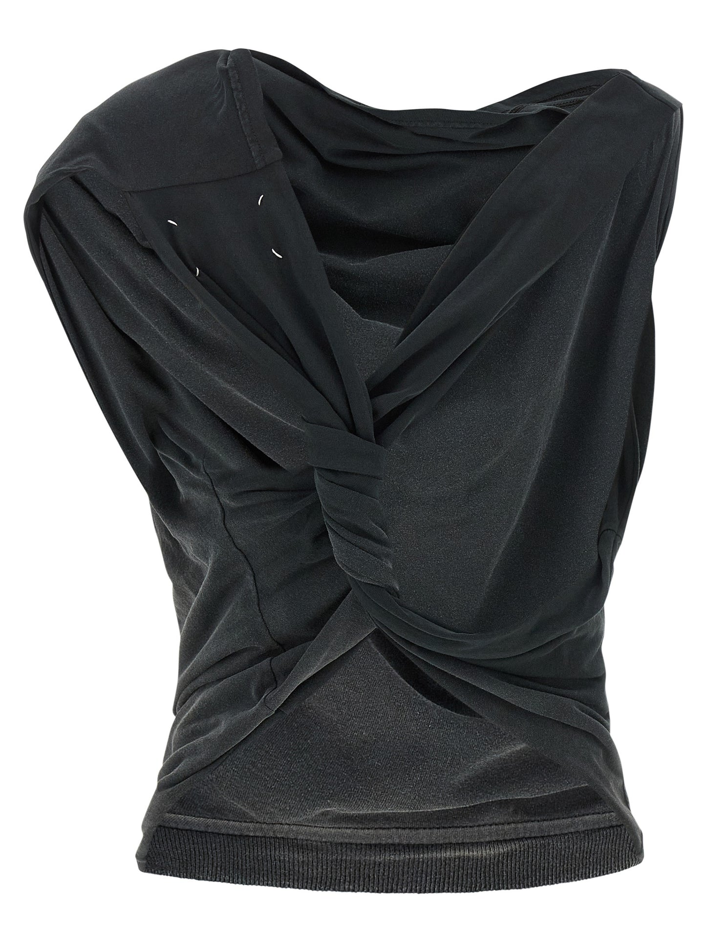Blouse by Maison Margiela for women in cotton gray & white showcases a sublime silhouette, artfully detailed with a sublime and for a sophisticated, sublime finish.