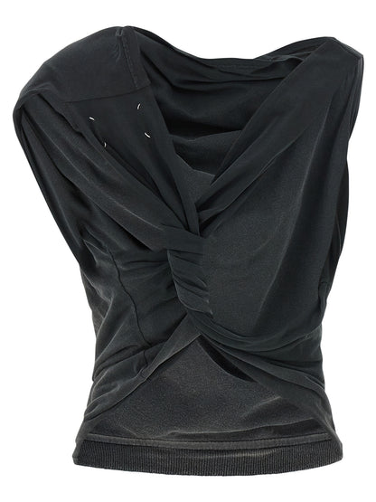 Blouse by Maison Margiela for women in cotton gray & white showcases a sublime silhouette, artfully detailed with a sublime and for a sophisticated, sublime finish.