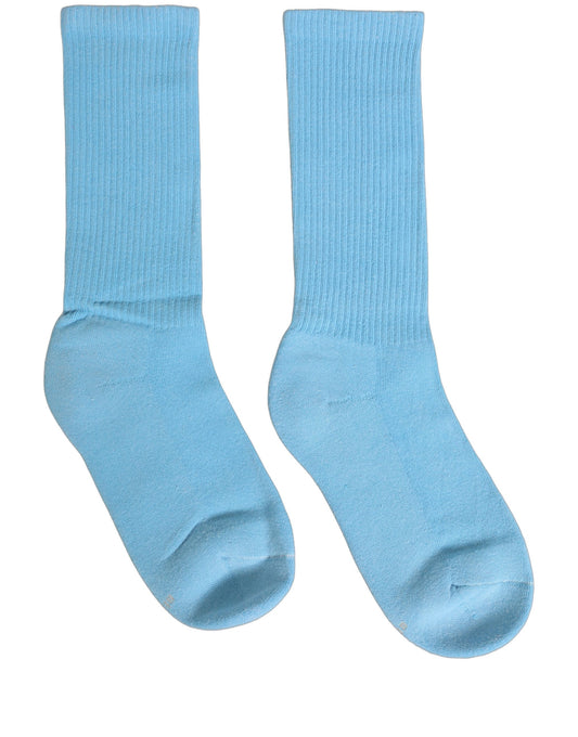 Socks by Dolce & Gabbana for women in calf leather & cotton light-blue features an stylish silhouette, showcasing the stylish design of this Women's Calf Leather & Cotton Socks with a stylish finish.
