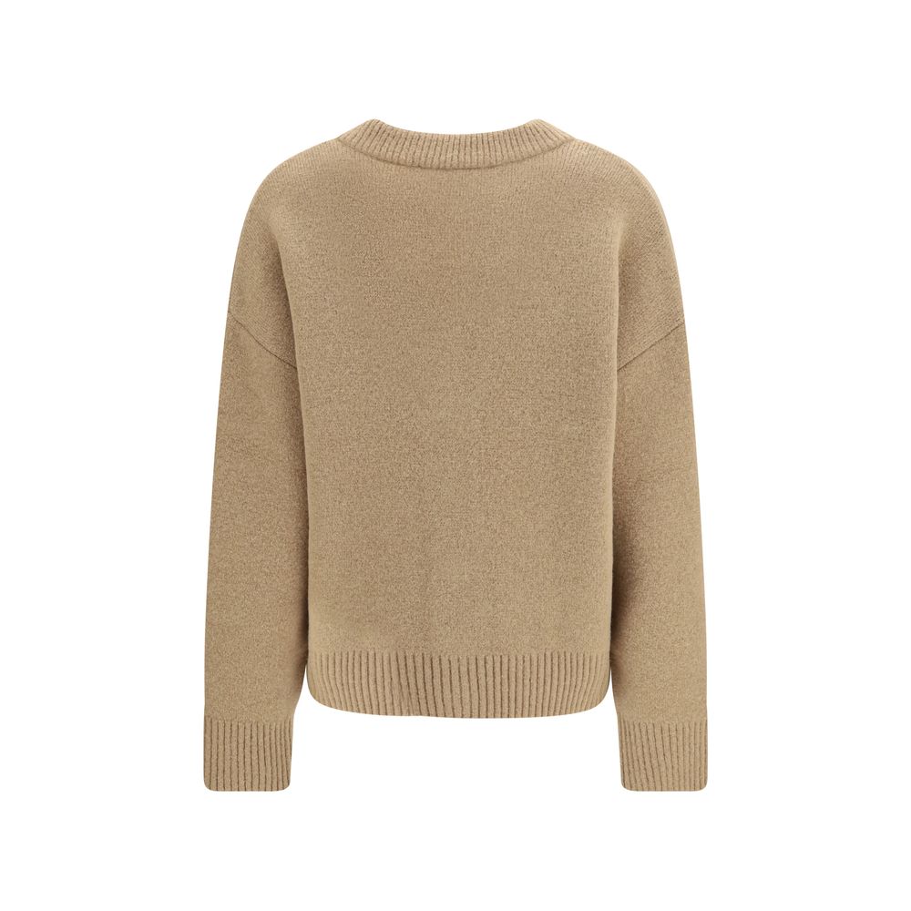 Cardigan by Ami Paris for women in polyamide & alpaca wool beige & horn features an impeccable silhouette, showcasing a sophisticated and detail for a truly impeccable finish.