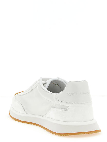 Sneakers by Dolce & Gabbana for men in tu & calfskin leather white features an timeless silhouette from the Men's Low Top TU & Calfskin Leather Sneakers collection, showcasing a signature low-top style with an timeless finish.