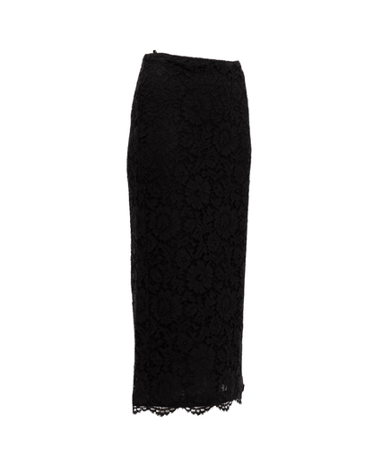 Valentino Garavani Women Black Lace Skirt