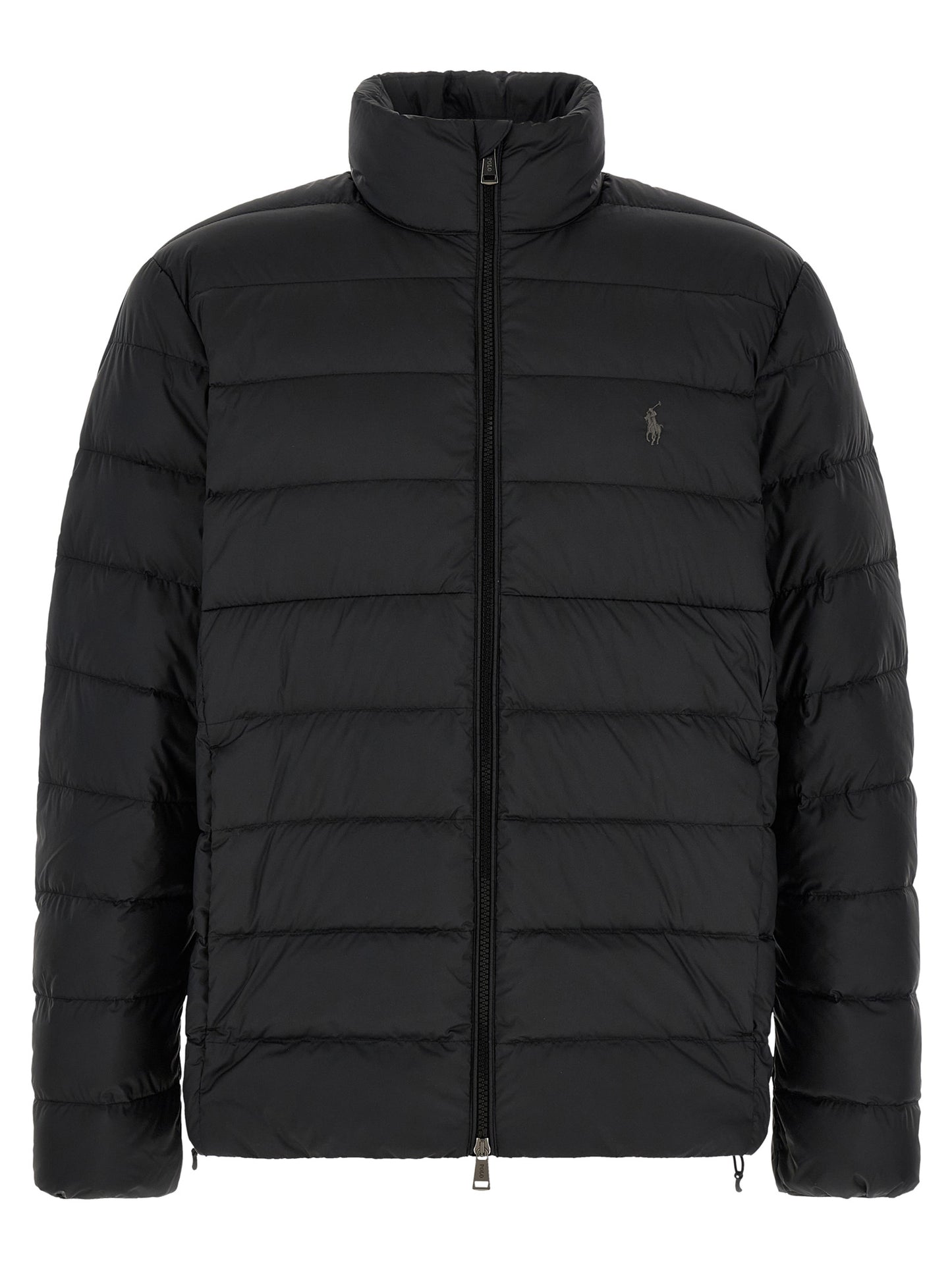 Puffer Jacket by Polo Ralph Lauren for men in polyester black features a city-ready silhouette, detailed with insulated and a city-ready high-neck neckline.
