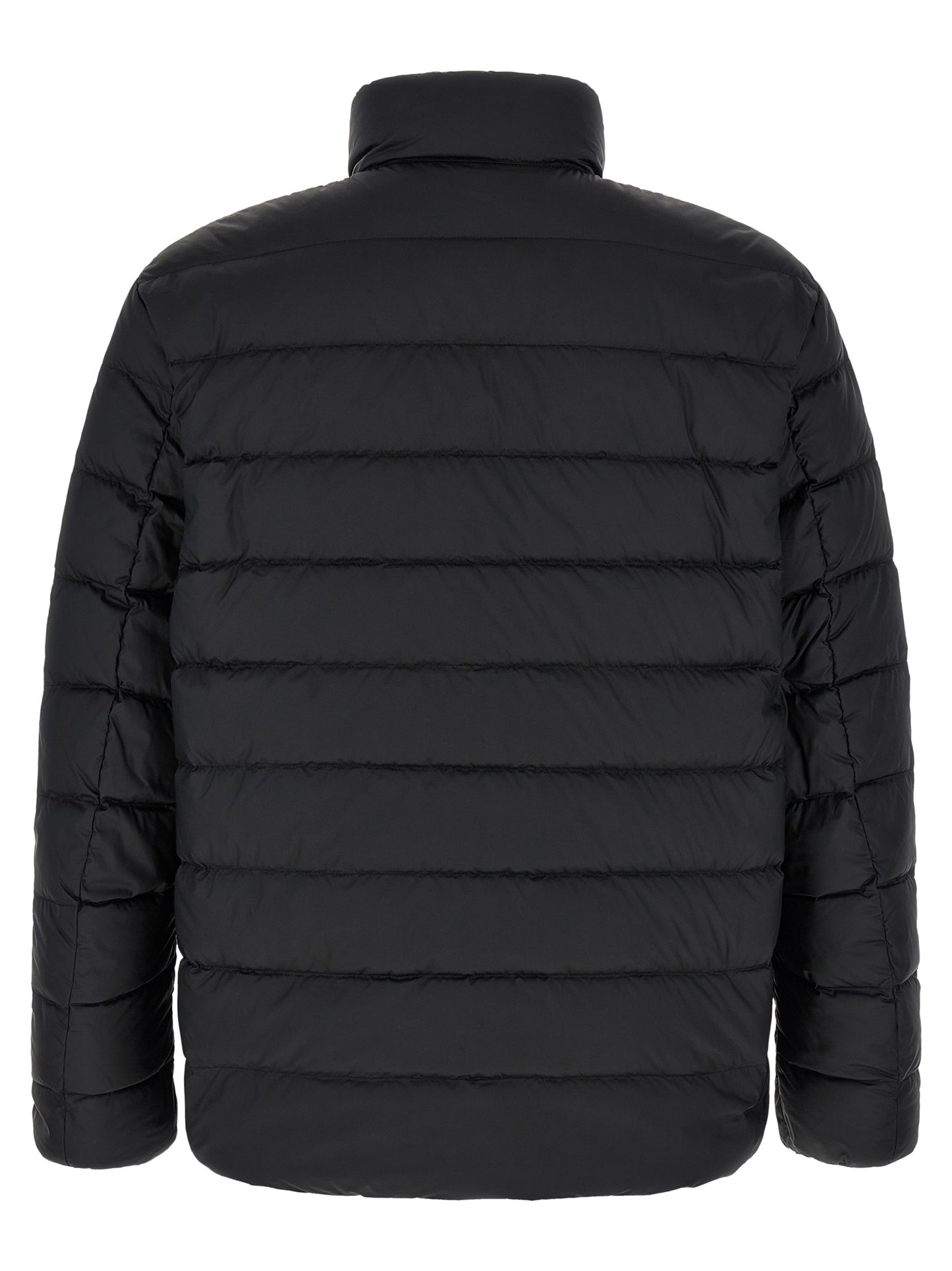 Puffer Jacket by Polo Ralph Lauren for men in polyester black features an contemporary silhouette, showcasing a sophisticated high-neck neckline and contemporary insulated for a truly refined look.