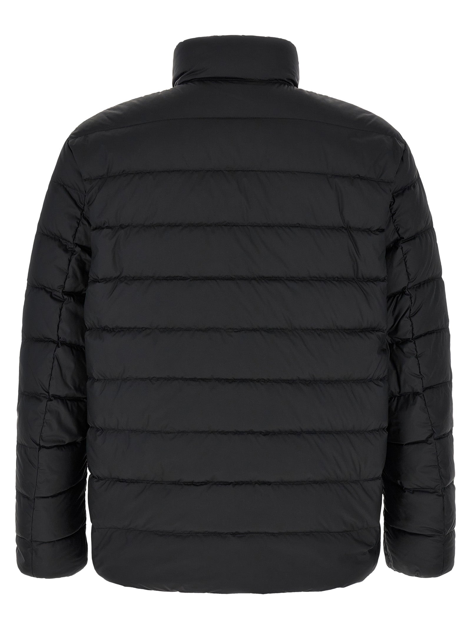 Puffer Jacket by Polo Ralph Lauren for men in polyester black features an contemporary silhouette, showcasing a sophisticated high-neck neckline and contemporary insulated for a truly refined look.