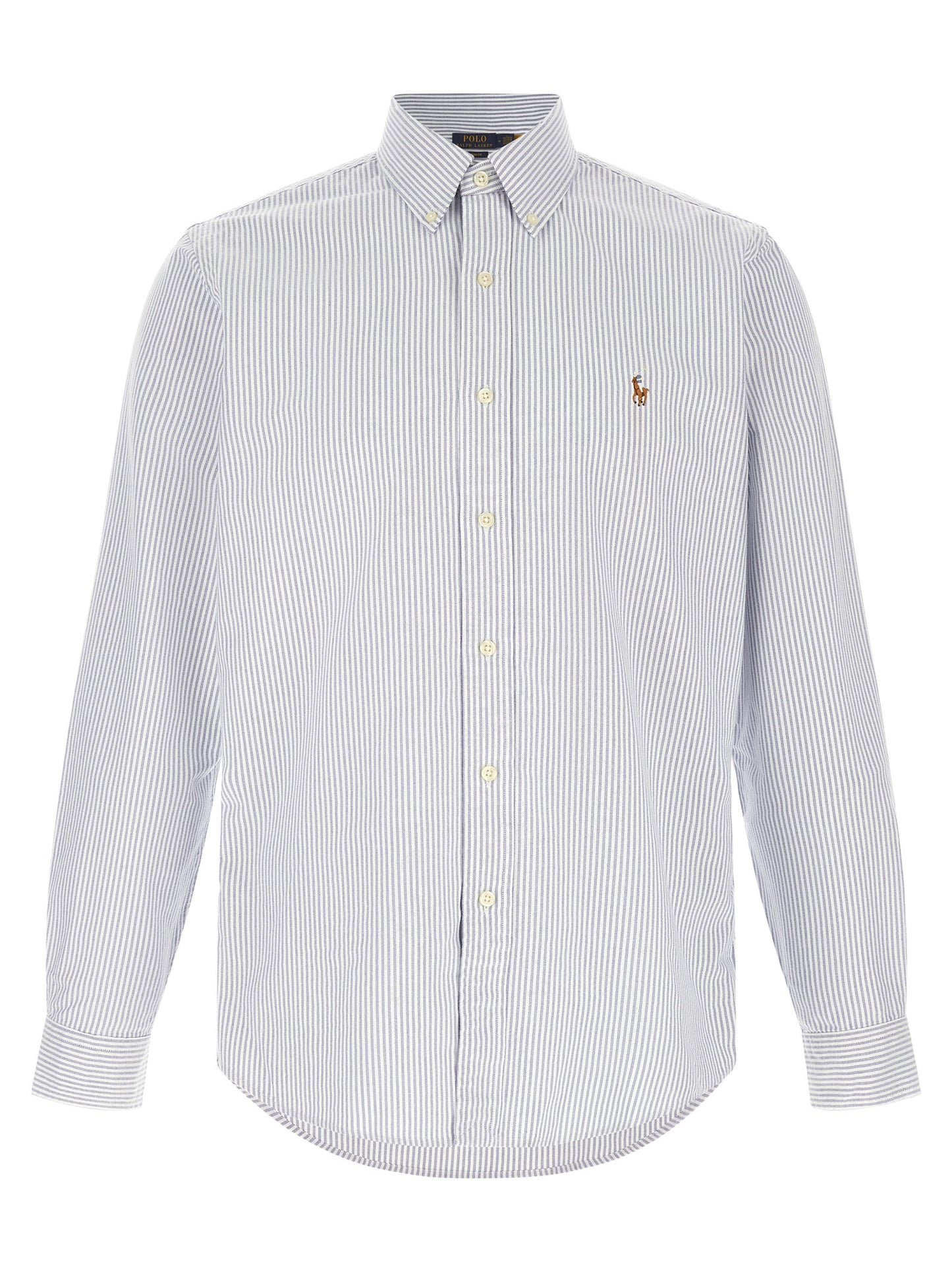 Shirt by Polo Ralph Lauren for men in cotton multicolor, patterned & striped features an polished silhouette, showcasing a sophisticated split button-down-collar neckline and long-sleeve detail for a truly polished finish.